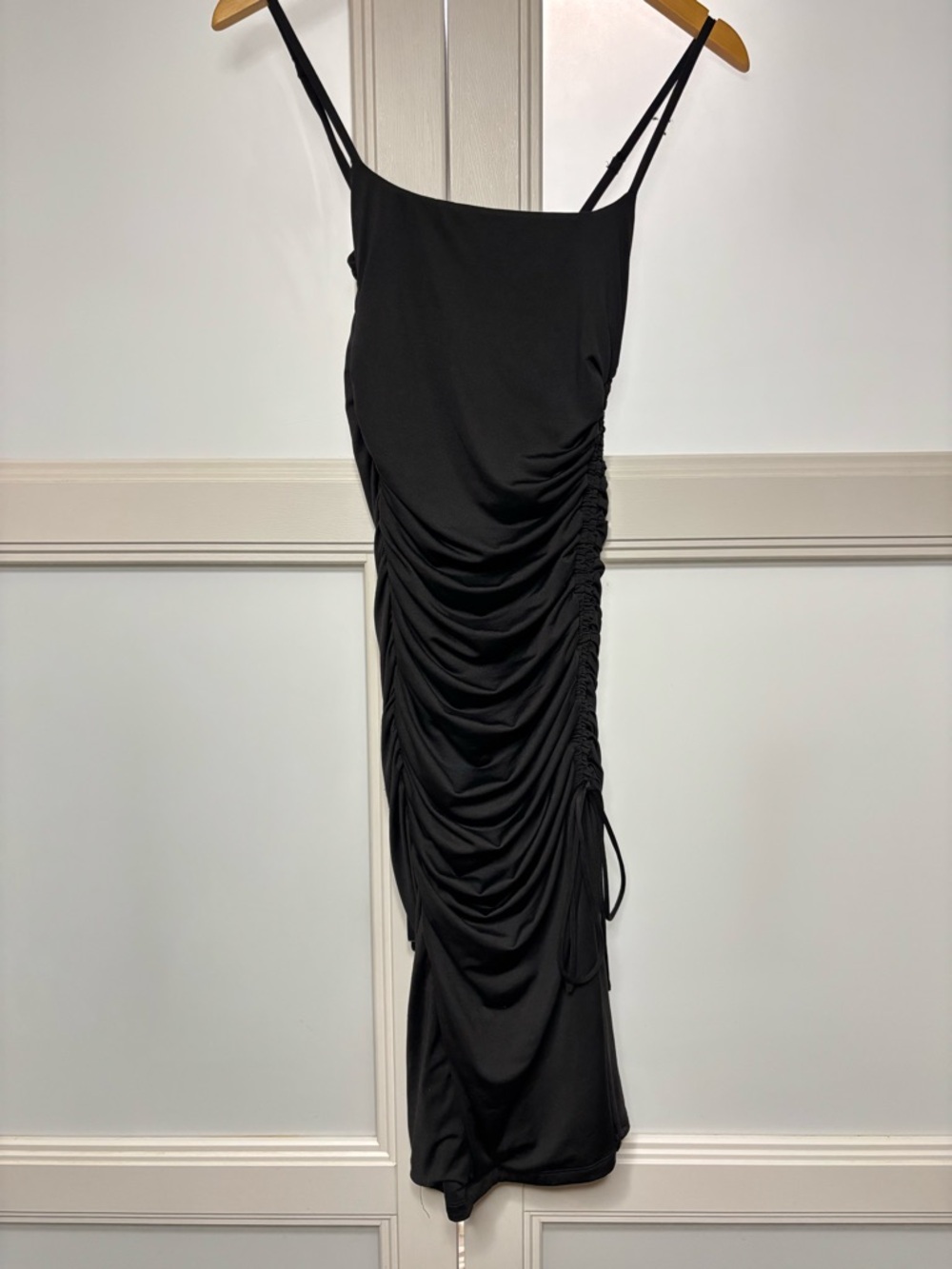 Princess Polly Black Ruched Midi Dress